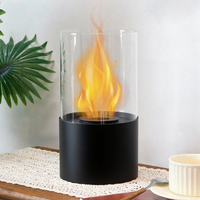 Lampe à éthanol Tornado autoportante en acier inoxydable de style européen, foyer d'ambiance portable d'extérieur avec design unique