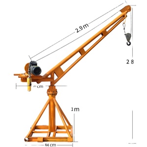 Mini Grúa de Exterior con Precio de Fábrica CE, 500 kg/1000 kg, Aplicable a la Construcción, con Componente Central de Motor - Product Image 1
