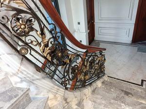 Wrought Iron Railing Neoclassical Modern Stair Railing Indoor High Quality Supplier UV <b>Protected</b> Rust Resistant - Product Image 3