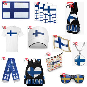 Up to Date Style Country Flag Design Sticker Hat Sunglasses Finland Jersey Bag for Business Gift