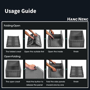 <span class=keywords><strong>Caisse</strong></span> logistique pliable en PP 600*400, empilable, sans couvercle, bleu-gris, en <span class=keywords><strong>plastique</strong></span>, pour entrepôt et manutention logistique - Product Image 4