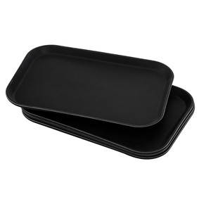 15" x 20'' Rectangular Non-Slip Fast Food Serving Tray for Restaurant, Bar, Party, Server Tray for Coffee Table, Rubber