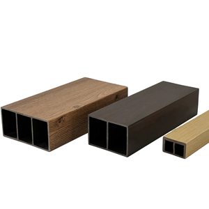 Hot Bán Không Thấm Nước <span class=keywords><strong>WPC</strong></span> Gỗ Ống Gỗ Nhựa Composite Vuông Gỗ Cho Nội Thất Trần Tường Vật Liệu Trang Trí - Product Image 1