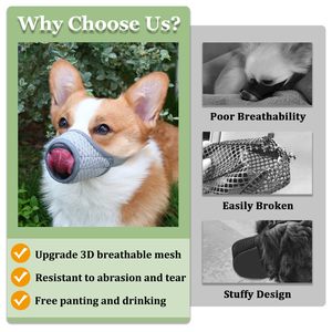 Mascherina di museruola per cani in Nylon traspirante-controllo della corteccia Anti morso per cani di piccola taglia media - Product Image 2