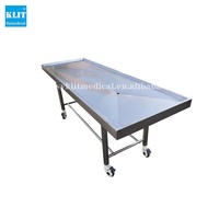 Table d'autopsie portable en acier inoxydable pour équipement de morgue, dissection post-mortem, mortuaire, corps