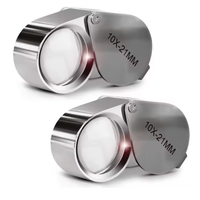 10X 20X 30X Folding Jewelry Magnifiers High Quality Small Magnifying Glass Pocket Jewelry Loupe for Gift and Promotion