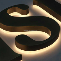 Letras de Canal Metálicas 3D Personalizadas con Retroiluminación LED para Exteriores, Letrero Comercial para Tienda, Impermeable, de Acero Inoxidable, con Logotipo de Marca Retroiluminado por LED