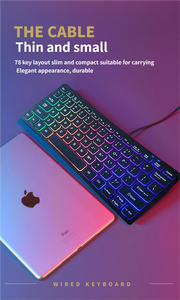 Clavier en plastique 78 touches 60% filaire RGB ultra-plat mini rétroéclairé <span class=keywords><strong>pas</strong></span> <span class=keywords><strong>cher</strong></span> - Product Image 3