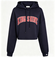 Haut court à capuche de créateur, taille haute, avec logo graphique personnalisé, anti-boulochage, haute qualité, style streetwear tendance