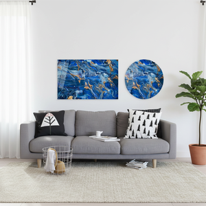 Modern Art Deco <b>Canvas</b> Print Elegant Hanging <b>Wall</b> Art with Tempered Glass Panel for Contemporary Decor - Product Image 3