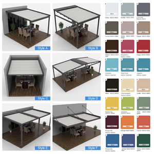 Nouvelle pergola en alliage <span class=keywords><strong>d</strong></span>'aluminium 4x5 avec télécommande et auvent rétractable en PVC, design coupe-vent pour jardin et espace extérieur - Product Image 5