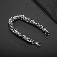 Bracelet en acier inoxydable à motif tissé simple et personnalisé, accessoires de bijoux pour hommes