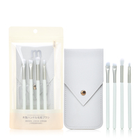 Ensemble de 4 pinceaux de maquillage professionnels en poils artificiels de haute qualité, manche en bois, outils de maquillage pour le visage, couleur personnalisée OEM/ODM
