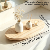 Plateau à parfum en bois, plateau rond en bois pour salle de bain, porte-bougie d'aromathérapie, plateau décoratif en bois pour salle de bain