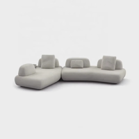 Canapé modulaire Runwood en sherpa, style italien minimaliste, pour salon, combinaison libre, canapé d'angle incurvé sans accoudoirs, design villa
