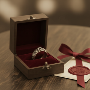 แหวนหมุนสแตนเลสสตีลชุบทอง 8 มม. ประดับคำมงคลทิเบต โอม มณี ปัทเม ฮุม สำหรับผู้ชายและผู้หญิง - Product Image 4