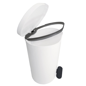 Cestino ovale con pedale 25L Bianco - Product Image 3