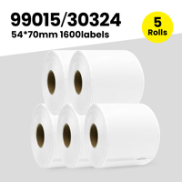 5 etiquetas multifuncionales grandes Dymo 99015 rollo de etiquetas 70mm X 54mm X 320 etiquetas compatibles con impresoras Dymo