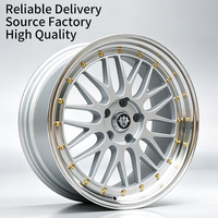 Nouvelles jantes en alliage de 18 pouces PCD 5x113 / 112 / 114.3mm ET 20mm CB73.1mm Noir brillant Argent Design maillé universel Convient pour Toyota