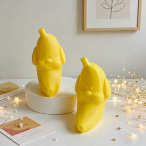 Cute Banana Dog Shaped Scented <b>Candle</b> 3D Cartoon Fruit Figurine Soy Wax <b>Candle</b> Home Table Decor Birthday <b>Gift</b> - Product Image 1