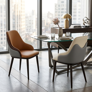 <span class=keywords><strong>Sedie</strong></span> da Pranzo Moderne Minimaliste in <span class=keywords><strong>Pelle</strong></span> PU con <span class=keywords><strong>Schienale</strong></span> <span class=keywords><strong>Alto</strong></span> e Gambe in Ferro per Casa, Caffè e Hotel - Product Image 4