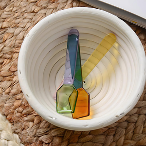 Custom Colorful Borosilicate Glass Yogurt Green Pink Disposable Ice Cream <b>Spoon</b> Long Handle Stirring <b>Coffee</b> <b>Spoon</b> Dessert - Product Image 5