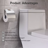 Papier de soie en pâte de bois vierge gaufré, rouleau de papier toilette doux personnalisé, fabricant recyclé