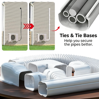 Ensemble de gaines décoratives pour climatiseur en PVC de 3 pouces, gaine de tuyauterie pour mini-split, tube en PVC avec raccords en PP pour système HVAC