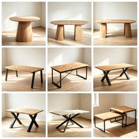 Ensemble de table et de chaises de salle à manger de style nordique minimaliste moderne, table ronde en bois couleur noyer pour la maison