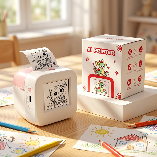 Manufacture AI Printer Voice-interactive Toy for Kids Instant Photo Printing 57x25mm Sticker Paper Mini Thermal Printer for Kids