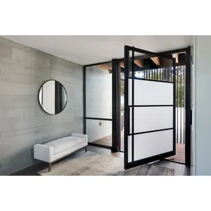 Canada Pivot Front Door Black Swing Customized Modern Aluminum Alloy Entry Doors