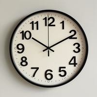 Horloge murale en plastique décorative pour la maison contemporaine design à quartz à face unique salon adapté aiguille nature morte sépare