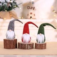 Figurine de bureau en peluche sans visage, style Père Noël nordique à barbe blanche, décoration de Noël en gros