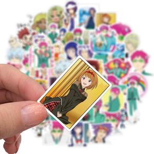 50 pièces drôle Anime <span class=keywords><strong>Saiki</strong></span> <span class=keywords><strong>Kusuo</strong></span> K dessin animé étiquette autocollant Promotion cadeaux jouet bricolage Lugggae ordinateur portable décor étanche vinyle autocollants - Product Image 6