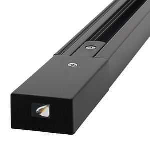 Binario a tre vie nero da 1m, ideale per illuminazione e distribuzione elettrica in spazi interni. - Product Image 1