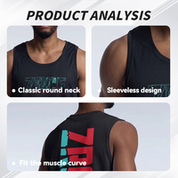 Débardeur Homme Personnalisé avec Logo – Gym, Fitness, Musculation – Séchage Rapide, Respirant, Impression par Sublimation, Sans Manches, Gilet d'Entraînement