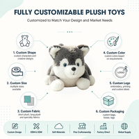 Lindo Peluche de Husky Siberiano, Animal de Peluche Suave, Muñeco de Cachorro Acostado para Niños, Regalo, Venta al por Mayor, Diseño Personalizado