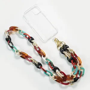 Mehrzweck einstellbare bunte Acryl-Telefonnummer Charms Handyband Halter Handy-Lanyard Lanyard-Halsband