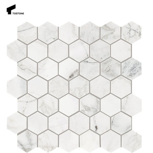 Mattonelle di mosaico esagonale in <span class=keywords><strong>marmo</strong></span> bianco lucido naturale conciso naturale <span class=keywords><strong>per</strong></span> il Design moderno del pavimento della parete della <span class=keywords><strong>cucina</strong></span> del bagno - Product Image 1