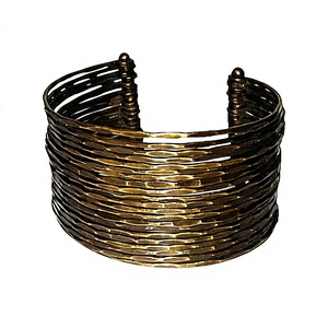 2021 New Arrival Vintage Classic Antique Gold Plated Brass Metal Wire Cuff Bracelet Fashionable Gift <b>for</b> Women <b>Men</b> Girls India - Product Image 5