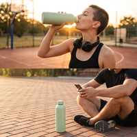 Bouteille d'eau de petite taille résistante aux chutes, en acier inoxydable 304, thermos sous vide, logo personnalisé imprimé, bouteille d'eau réutilisable pour boissons