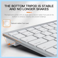 Keyboard Mini Nirkabel 78 Tombol Harga Pabrik + Mouse + Baterai + Stand + Koneksi Tripel BT 2.4G untuk Desktop