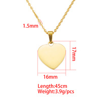 Collar de Acero Inoxidable Personalizable y Moderno con Colgante en Forma de Corazón con Acabado Espejo LITING