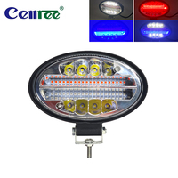 Cenree Barre lumineuse de travail LED étanche 5,5 pouces, nouvelle, 12-24V, faisceau combiné spot et large, lampe stroboscopique, antibrouillard, 6000K, 10000 Lumens, 144W