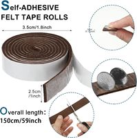 Housse de protection rembourrée en polyester Tapis de meuble antidérapant Rouleau de ruban de feutre auto-adhésif anti-rayures pour mur de chaise de sol en bois dur