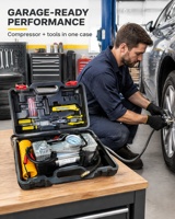Compresseur d'air portable à double cylindre pour voiture, pompe à gonflage de pneus 12V, 150 PSI, robuste, pour la réparation des pneus de voiture, SUV, camion