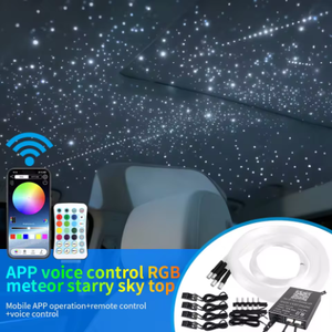 Kit Luci a Fibra Ottica LED per Tetto Auto, Illuminazione Stellata RGBW con Effetto Meteora, Controllo Remoto via App per Decorazione Auto - Product Image 3