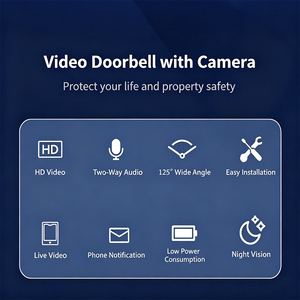 Sistema de Videoportero Inalámbrico Inteligente con Timbre Visual, App Tuya, Alimentación por Batería, IP65 Impermeable, Aleación de Aluminio, Audio Bidireccional - Product Image 3