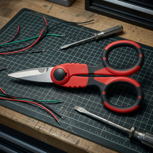 High Quality Scissors <b>Electrician</b> 140 mm Stainless Steel Blades Wire Stripping Notch PP & TPR Handle OEM ODM Taiwan Supplier - Product Image 1