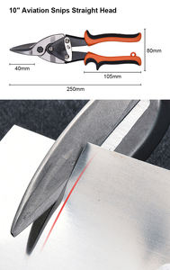مقص معدني للطيران 10 بوصات، قطع مستقيم، قاطع معادن قوي لقطع الصفائح المعدنية، مصنوع من الفولاذ الكروم فاناديوم - Product Image 6
